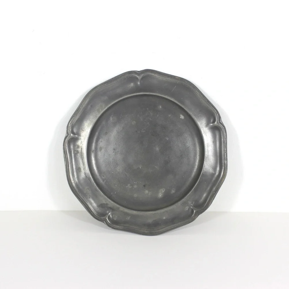 Antique Pewter Plate 10.5” Tray or Dish Drinks, Food Styling, Photography Prop - Picture 3 of 8
